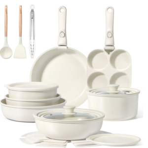 21 Piece Ceramic Pots and Pans Set Non Stick
